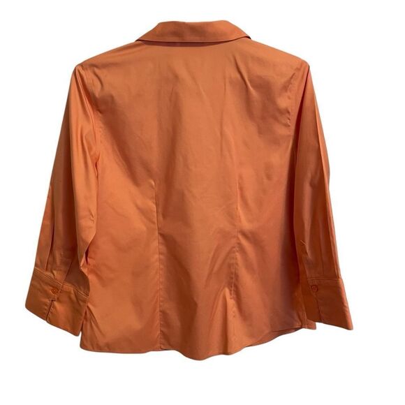 Chico's No Iron Peach Quarter Sleeve Button Down Shirt Size Small - Picture 5 of 7